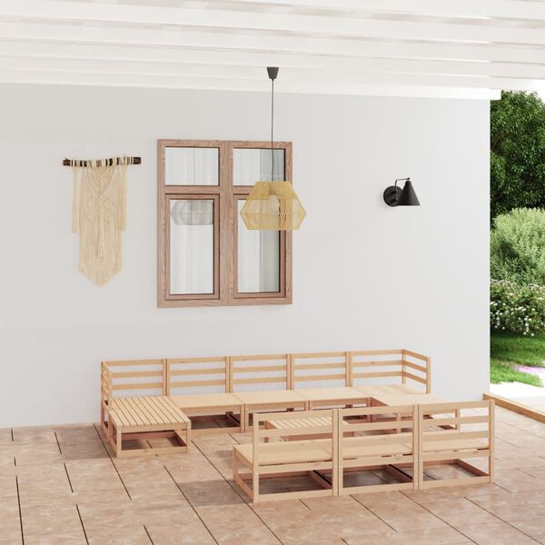 vidaXL Garden Lounge Set Pine Solid pine wood Large Modular