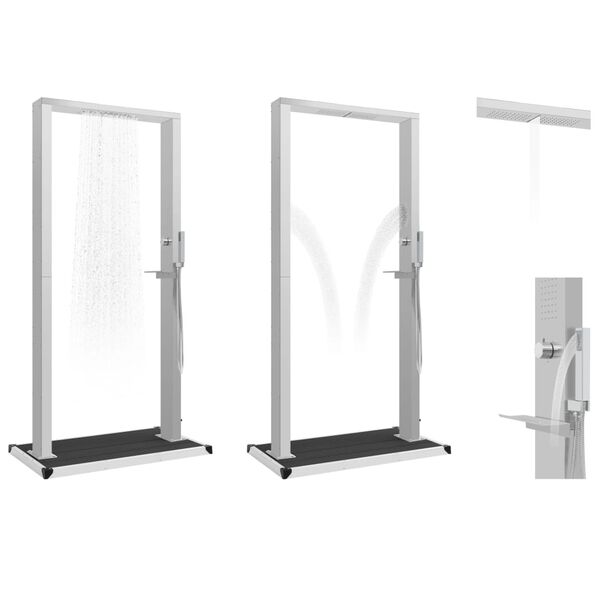 vidaXL Shower Panel Silver 201 stainless steel, WPC Large Durable