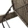vidaXL Double Sun Lounger with Cushions Gray Poly Rattan