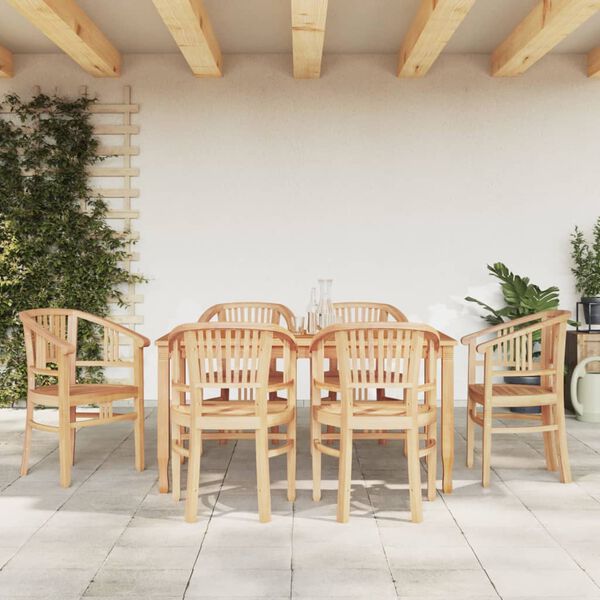 vidaXL Garden Dining Set Teak Teak Wood Medium Durable Dining Set