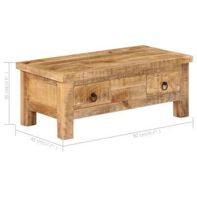 vidaXL Coffee Table 35.4"x17.7"x13.8" Solid Mango Wood