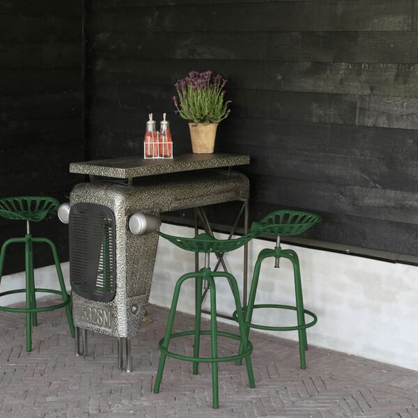 Esschert Design Bar Stool Green Cast iron, steel Adjustable height