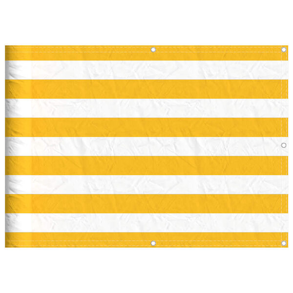 vidaXL Balcony Screen Yellow and White Stripe 75x1000 cm