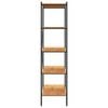 vidaXL Shelving Unit Black and Oak Engineered wood, Steel Large Durable