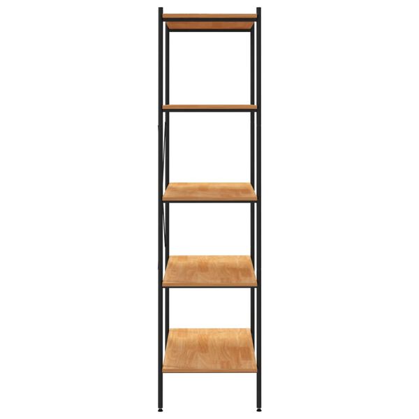 vidaXL Shelving Unit Black and Oak Engineered wood, Steel Large Durable