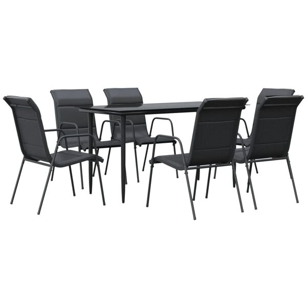 vidaXL Garden Dining Set Black