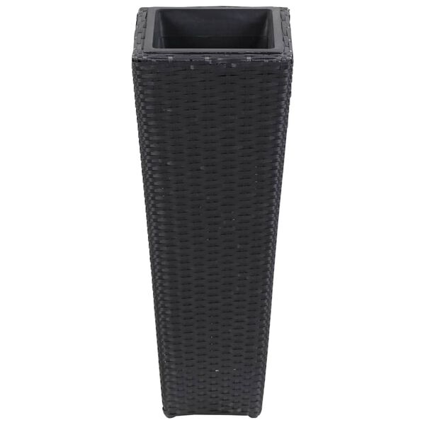 vidaXL Garden Raised Bed 11.8"x11.8"x31.5" Poly Rattan Black