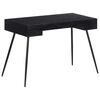 vidaXL Desk Black, Natural Wood Solid Reclaimed Teak, Iron