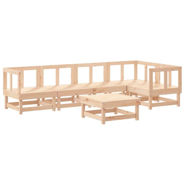 vidaXL Garden Lounge Set Natural wood tone Solid Pine Wood, Plywood Large