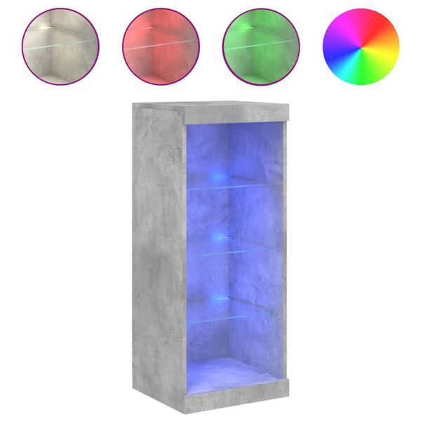 vidaXL Sideboard Concrete grey Engineered wood, glass Medium Sideboard