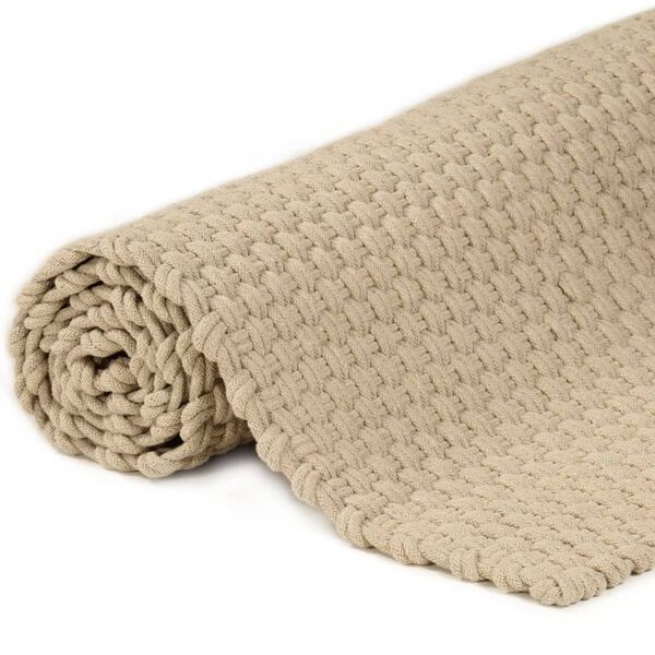 vidaXL Rug Natural Cotton 70.9 x 98.4 in Pattern Area Rug