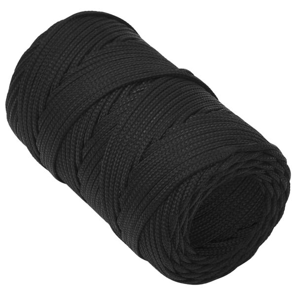 vidaXL Boat Rope Full Black 0.08 " 164.0 ' Polypropylene