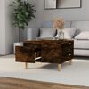vidaXL Coffee Table Smoked Oak Engineered wood, Solid eucalyptus wood