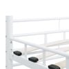 vidaXL Bed Frame White Metal frame with plywood slats Double Durable