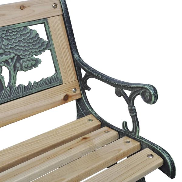 vidaXL Garden Bench Bronze and Wood Wood and Iron 33.1 in