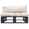 vidaXL Pallet Sofa Sand Impregnated Pinewood Standard Removable Covers