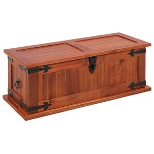 vidaXL Storage Chest Brown Solid Acacia Wood, MDF 23.6 x 9.8 x 8.7 in