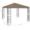 vidaXL Gazebo Taupe and Black Polyester fabric, Steel 10ft