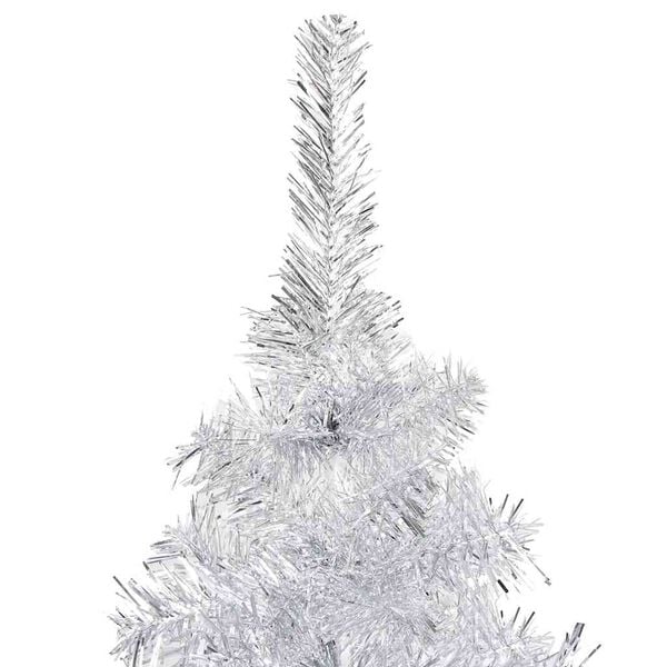 vidaXL Artificial Pre-lit Christmas Tree with Ball Set Silver 47.2" PET