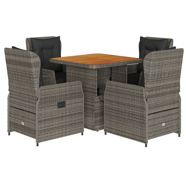vidaXL Garden Dining Set Grey, Brown, Dark Grey
