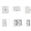 vidaXL Kitchen Cabinet Set Gloss White Engineered Wood and Glass Large