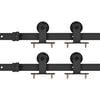  vidaXL Sliding Door Hardware Kits 2 pcs 72.0 " Steel Black (2x145262)