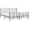 vidaXL Bed Frame Black Steel Full Bed Frame Rectangular Modern