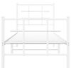 vidaXL Metal Bed Frame without Mattress with Footboard White 29.5"x74.8"
