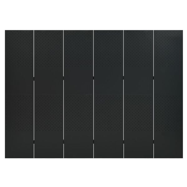vidaXL 6-Panel Room Dividers 2 pcs Black 94.5"x70.9" Steel