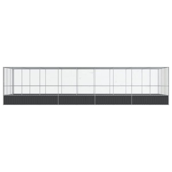 vidaXL Aviary Silver and anthracite Galvanized steel Large Durable