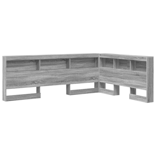 vidaXL Storage Headboard Grey Sonoma 62.99 in Engineered Wood