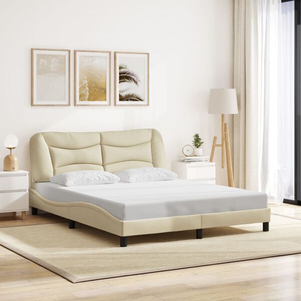 vidaXL Bed Frame Cream