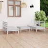 vidaXL 5 Piece Patio Lounge Set White Solid Pinewood