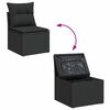 vidaXL Garden Sofa Set Black PE rattan, powder-coated steel, tempered glass