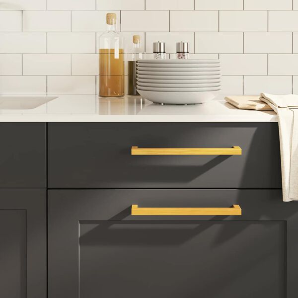 vidaXL Cabinet Handle Set of 5 Gold Stainless Steel Medium Modern