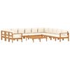 vidaXL Garden Sofa Set Cream white, Natural wood