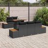 vidaXL Garden Dining Set with Cushion 6 pcs Black and Brown