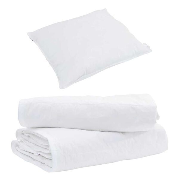 vidaXL 2-in-1 Duvet with Pillow 2 pcs White Down Feather