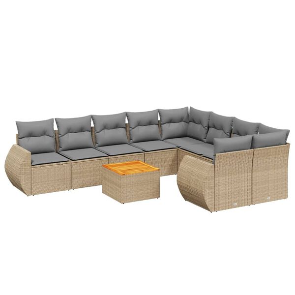 vidaXL Garden Sofa Set Beige and light grey