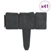 vidaXL Plastic Garden / Lawn Fence Stone Look 41 pcs 32.8'