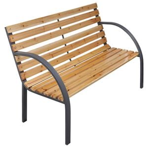 vidaXL Garden Bench Natural wood, grey Solid fir wood, steel Medium