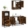 vidaXL Bathroom Furniture Set Smoked Oak Engineered Wood, Metal, Glass