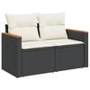 vidaXL Garden Sofa Set Black PE Rattan, Powder-Coated Steel, Polyester