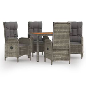 vidaXL Garden Dining Set Grey