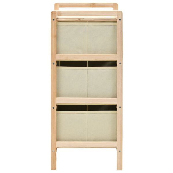 vidaXL Storage Rack Beige Solid Cedar wood, Polypropylene fabric
