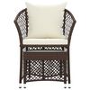 vidaXL Patio Lounge Set Set of 2 Brown and white Poly rattan, Steel