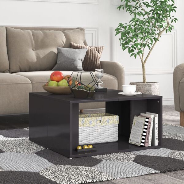vidaXL Coffee Table Set of 4 High gloss grey Engineered wood Medium