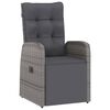 vidaXL Outdoor Dining Set Grey PE Rattan Large Adjustable Armrests