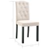 vidaXL Dining Chair Set of 4 Cream Fabric and Rubber wood