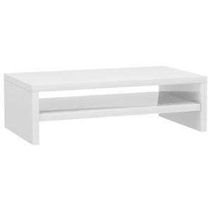 vidaXL Monitor Stand High gloss white Engineered wood Storage